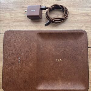 Courant Brown Leather Wireless Charging Pad